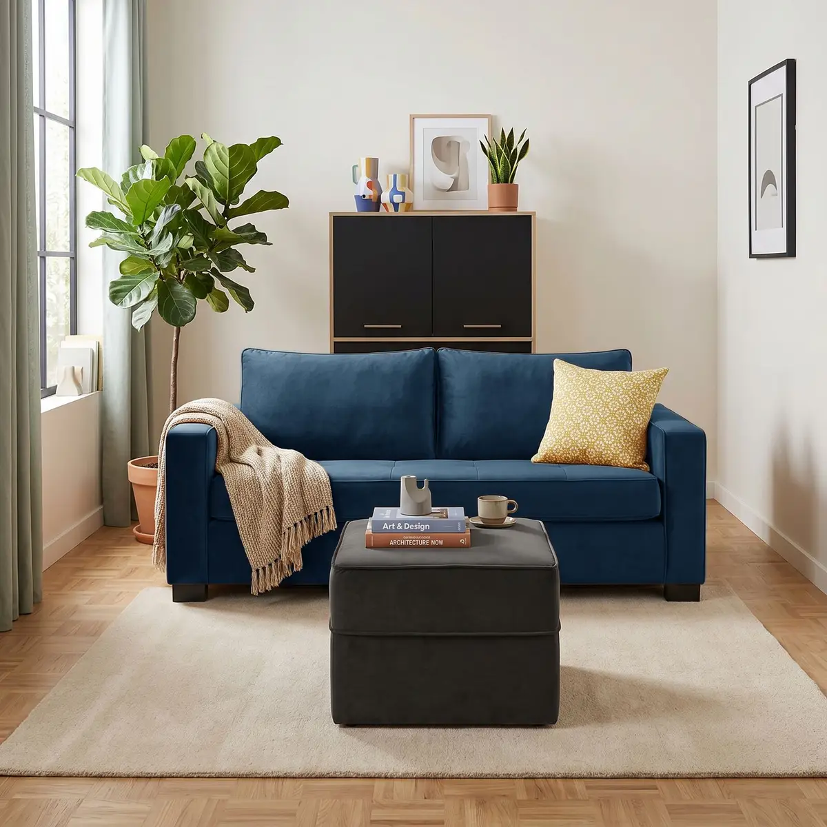 Canapé convertible velours Octave