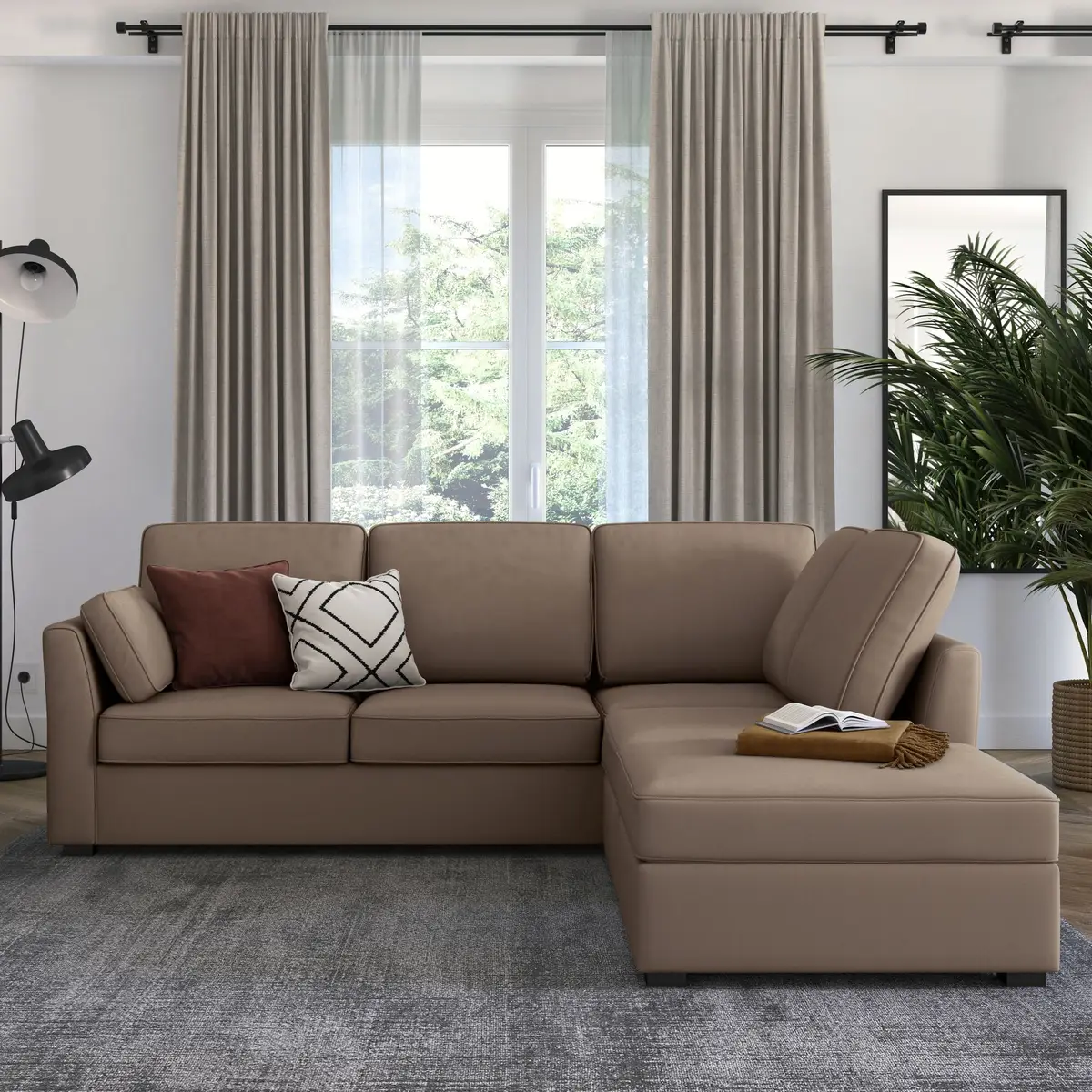 Canapé d'angle réversible tissu coton déhoussable Marbella – Image 2