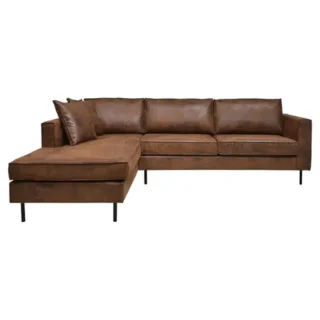 Canapé d'angle microfibre aspect cuir vieilli Pittsburgh