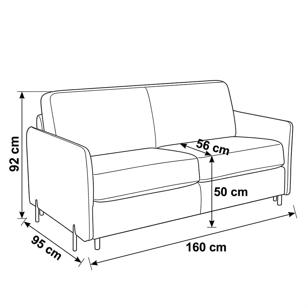Canapé convertible express 2 places tissu bouclette – GRENELLE – Image 2