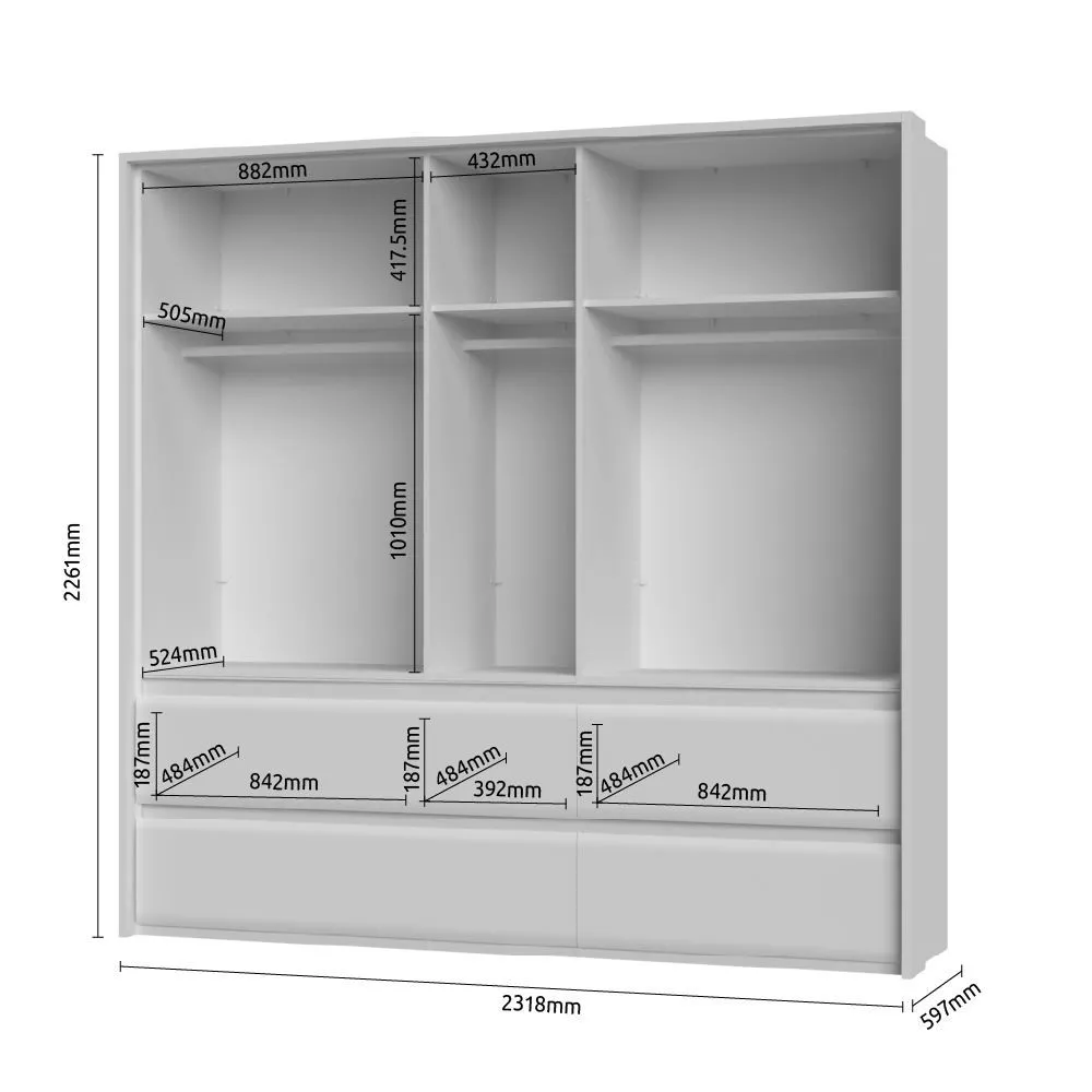 Ensemble chambre adulte 6 pièces Papauta | Cachemire, chêne foncé, gris | Design contemporain – Image 7